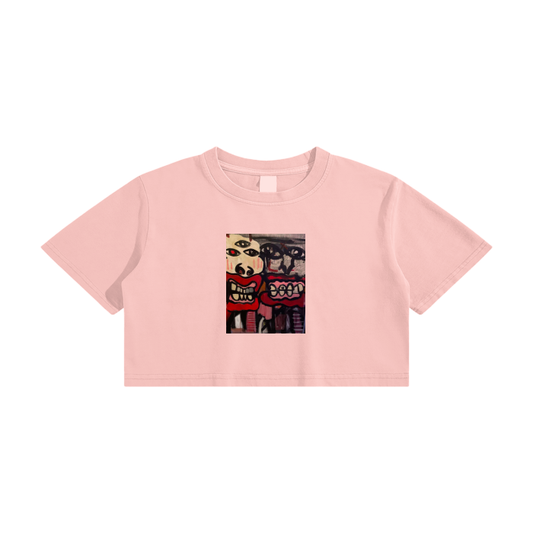 RESPECT THE HUSTLE. Washed Effect Crop Top - 220 GSM