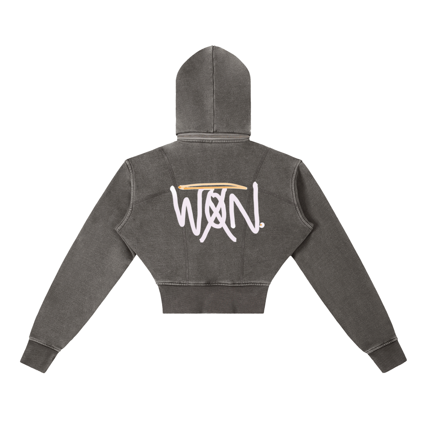 WaanArts. Vintage Washed Cropped Fleece Hoodie