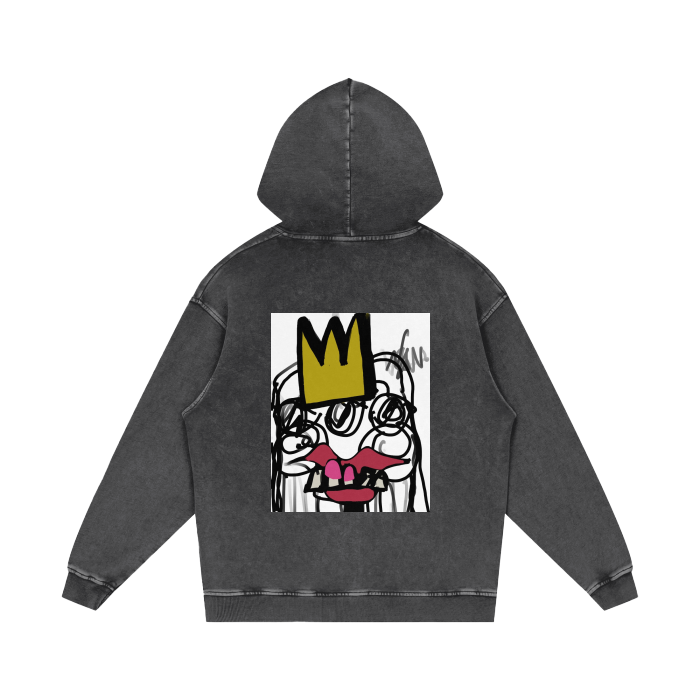 A HOT ASS MESS- Acid Wash Oversize Hoodie