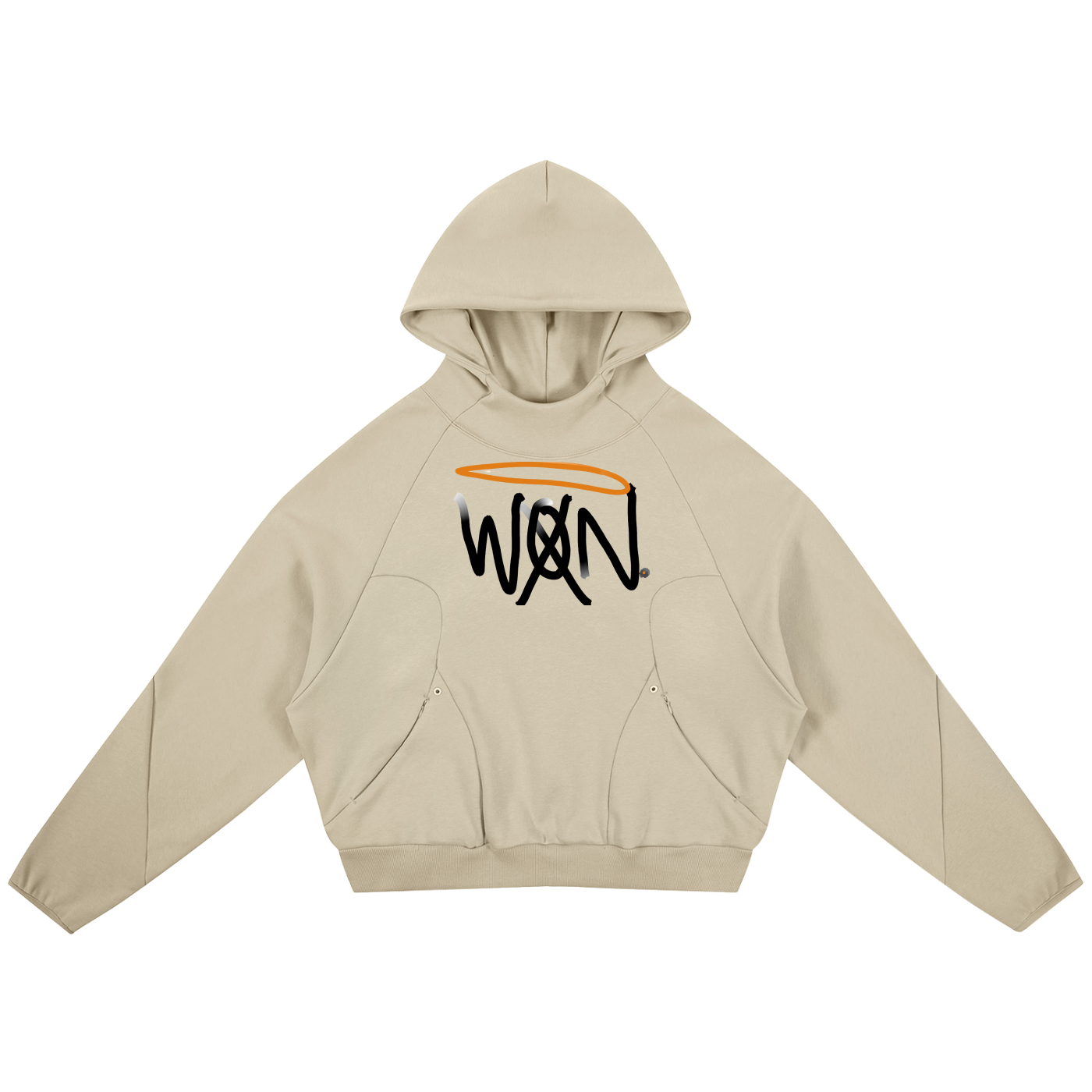 Curved Panel Raglan Hoodie