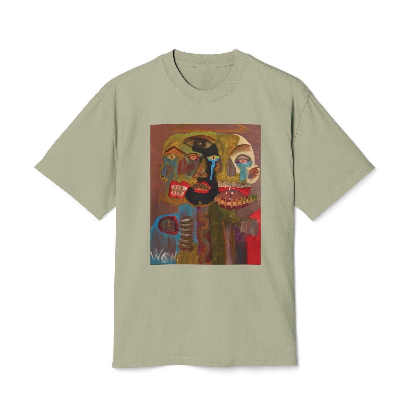 Abstract Expressionist Face T-Shirt — "Good, Bad, 'N Ugly" Colorful Portrait Tee