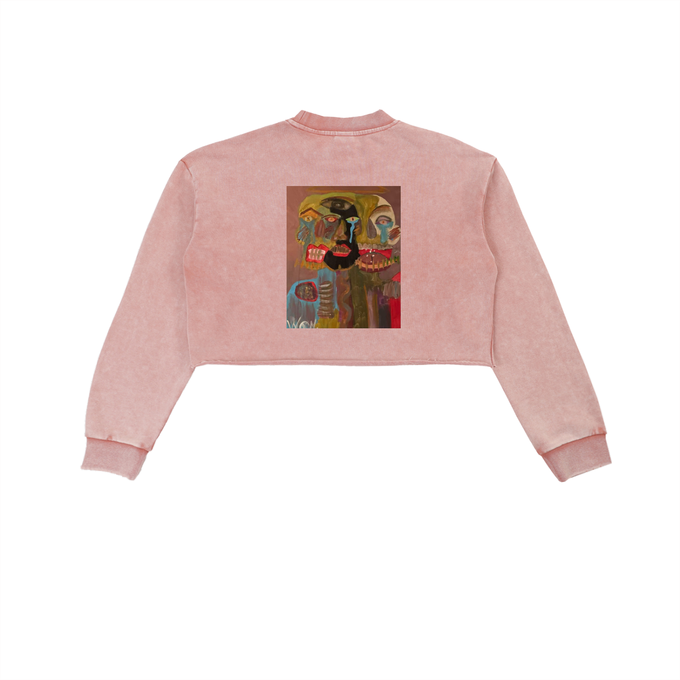 GOOD, BAD, 'N UGLY Snow Washed Raw Edge Cropped Sweatshirt