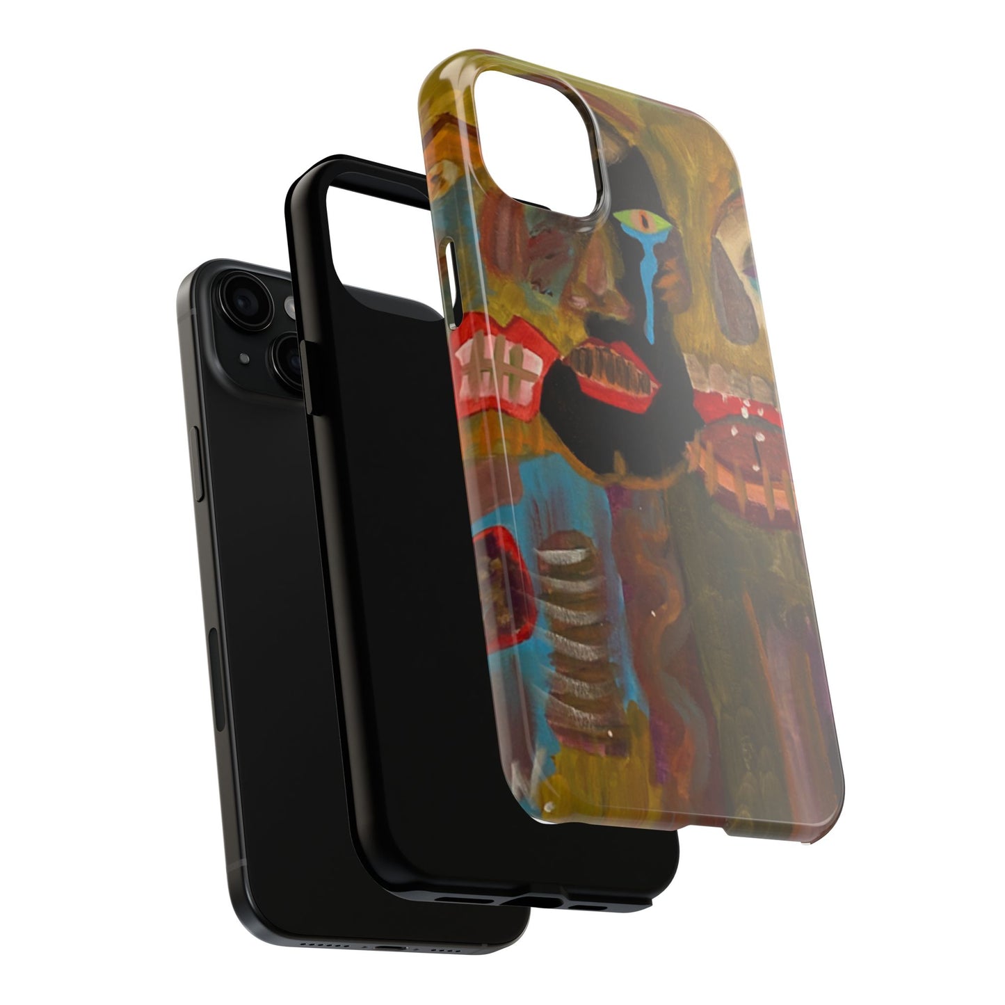 Abstract Expressionist 'Good, Bad, 'N Ugly' Tough Phone Case — Surreal Face Art