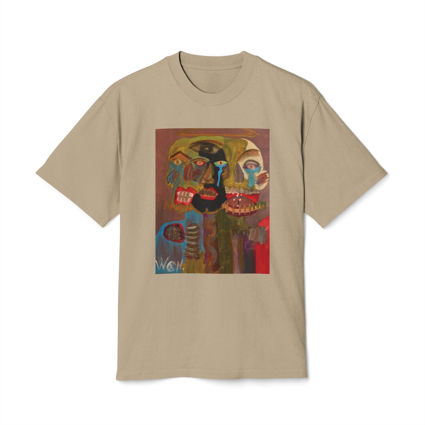 Abstract Expressionist Face T-Shirt — "Good, Bad, 'N Ugly" Colorful Portrait Tee