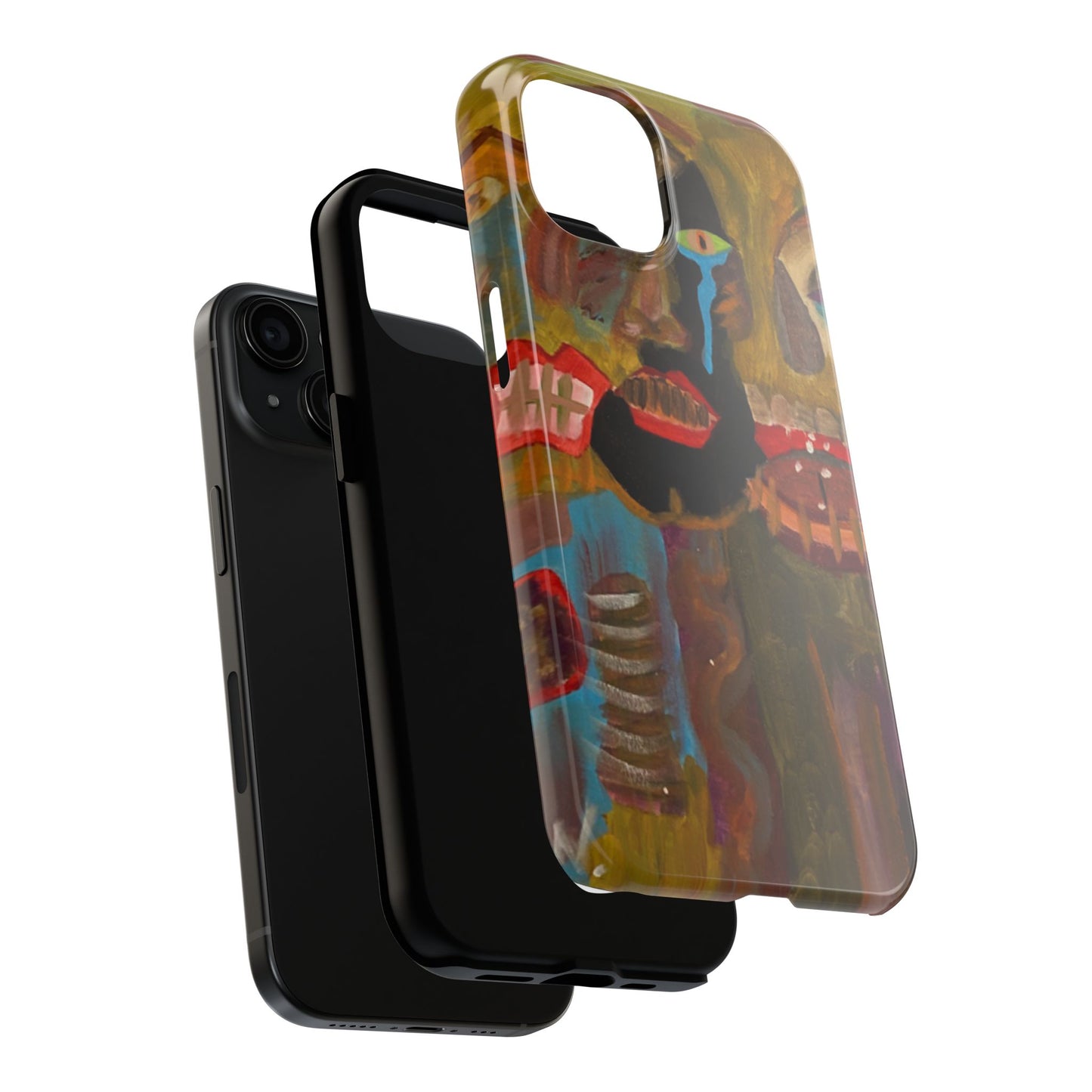 Abstract Expressionist 'Good, Bad, 'N Ugly' Tough Phone Case — Surreal Face Art