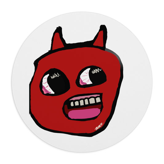 Devil Face Mouse Pad — Quirky Red Demon Desk Mat