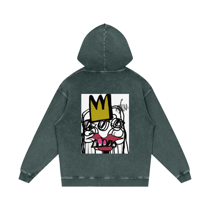 A HOT ASS MESS- Acid Wash Oversize Hoodie