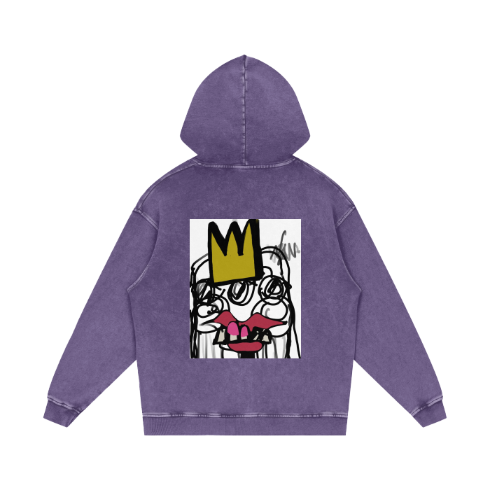 A HOT ASS MESS- Acid Wash Oversize Hoodie