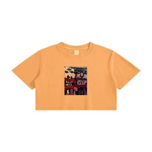 RESPECT THE HUSTLE. Washed Effect Crop Top - 220 GSM