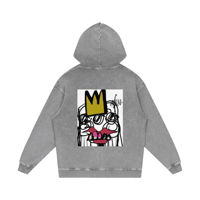 A HOT ASS MESS- Acid Wash Oversize Hoodie