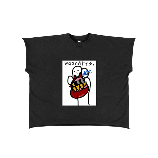 "DEPRIVATION" Raw Edge Boxy Non-Shrink T-Shirt