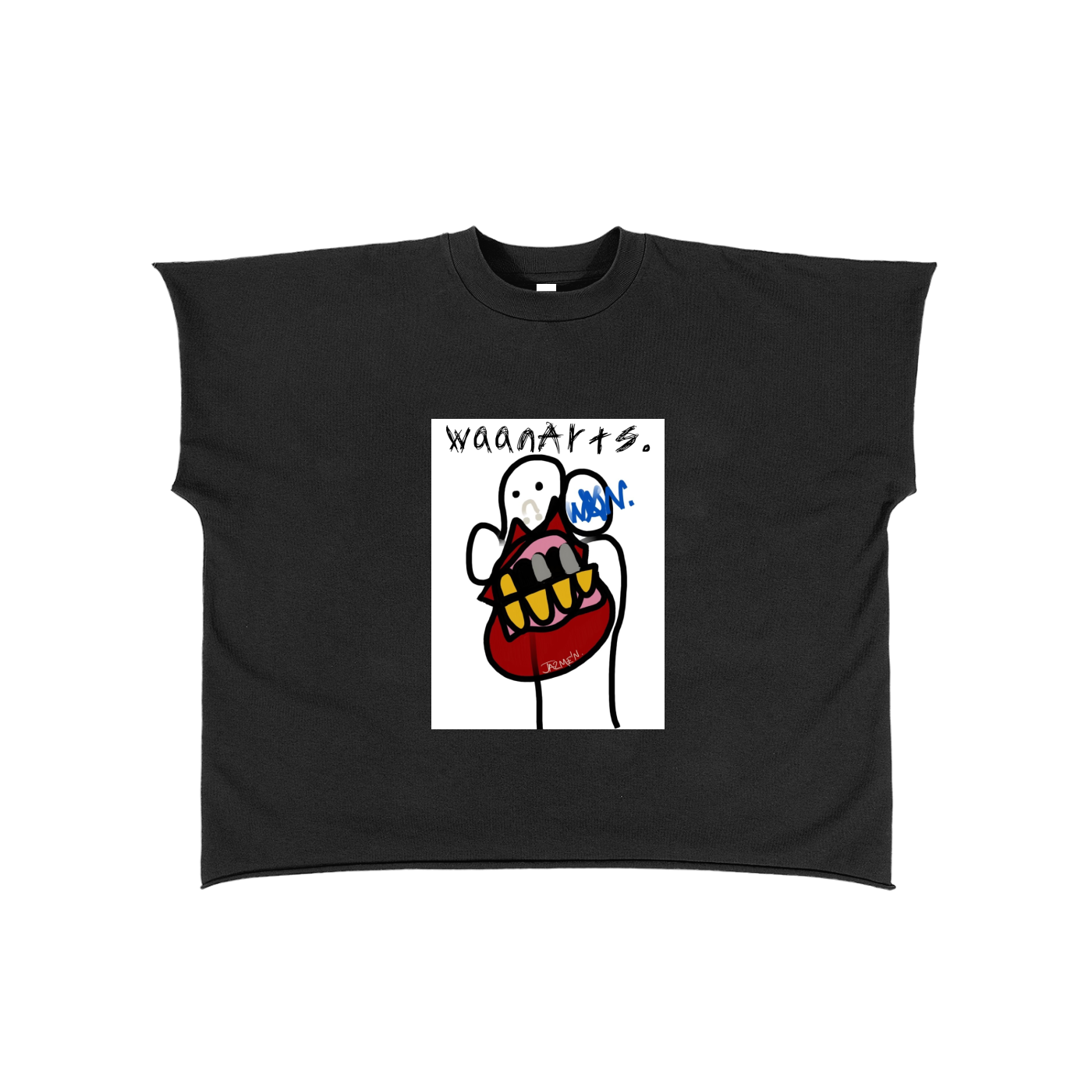 "DEPRIVATION" Raw Edge Boxy Non-Shrink T-Shirt