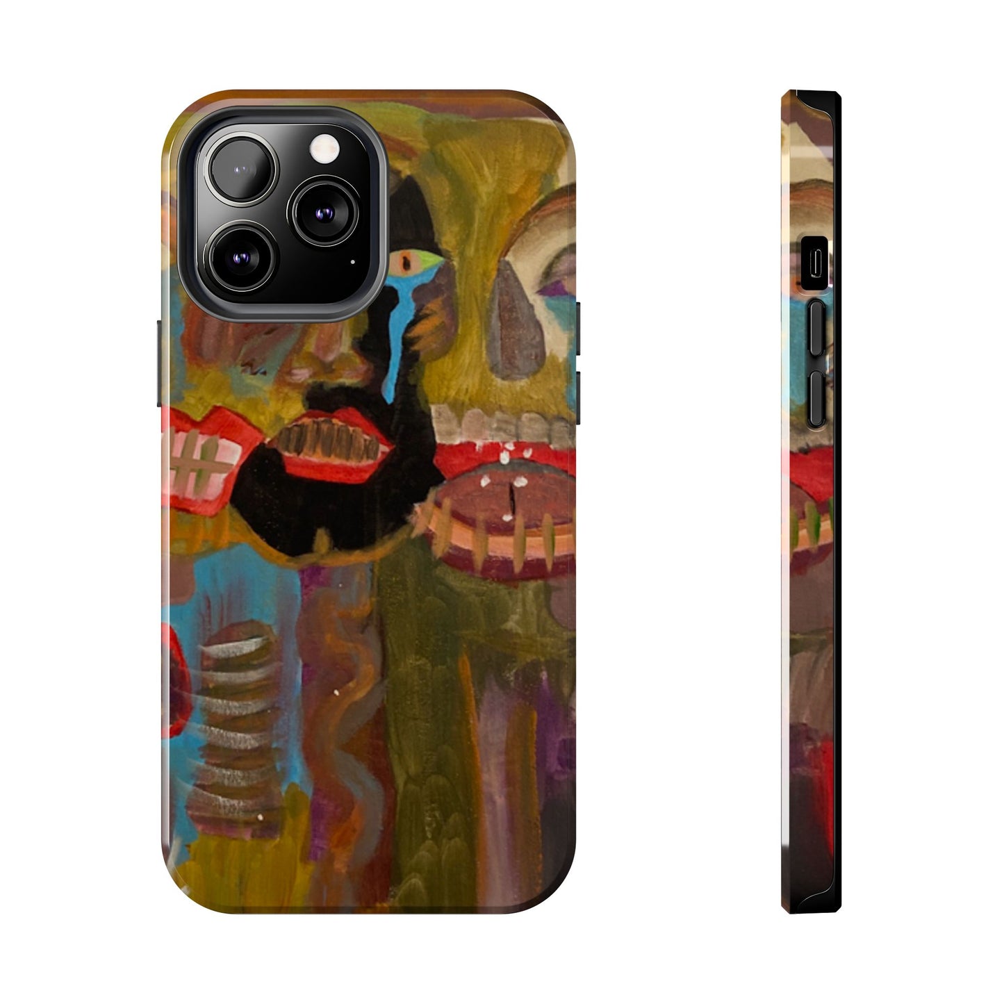 Abstract Expressionist 'Good, Bad, 'N Ugly' Tough Phone Case — Surreal Face Art