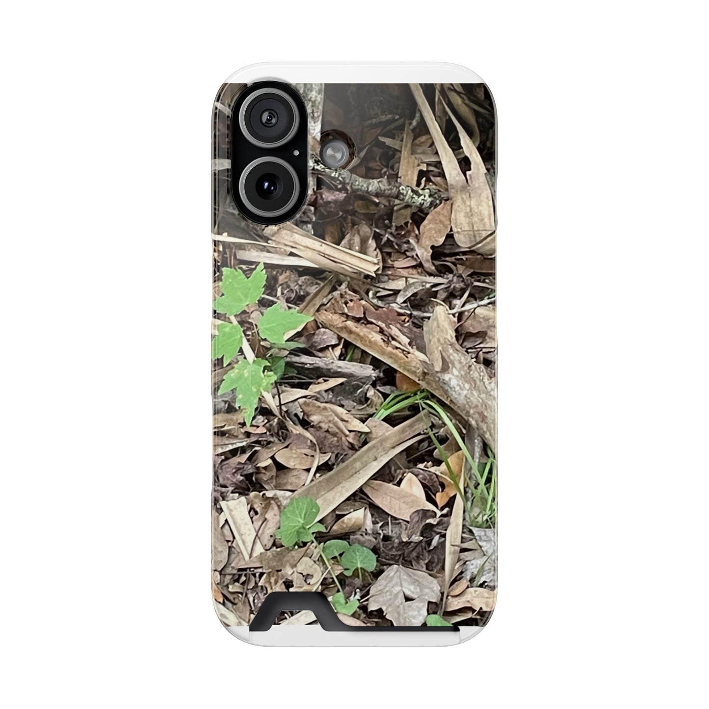 Camo Leaf Phone Case with Card Holder