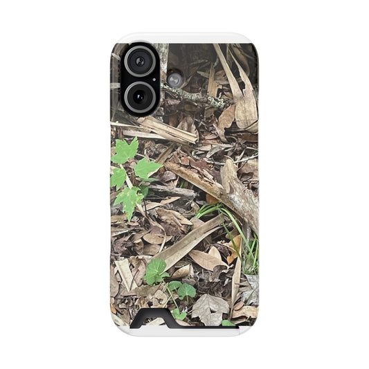 Camo Leaf Phone Case with Card Holder