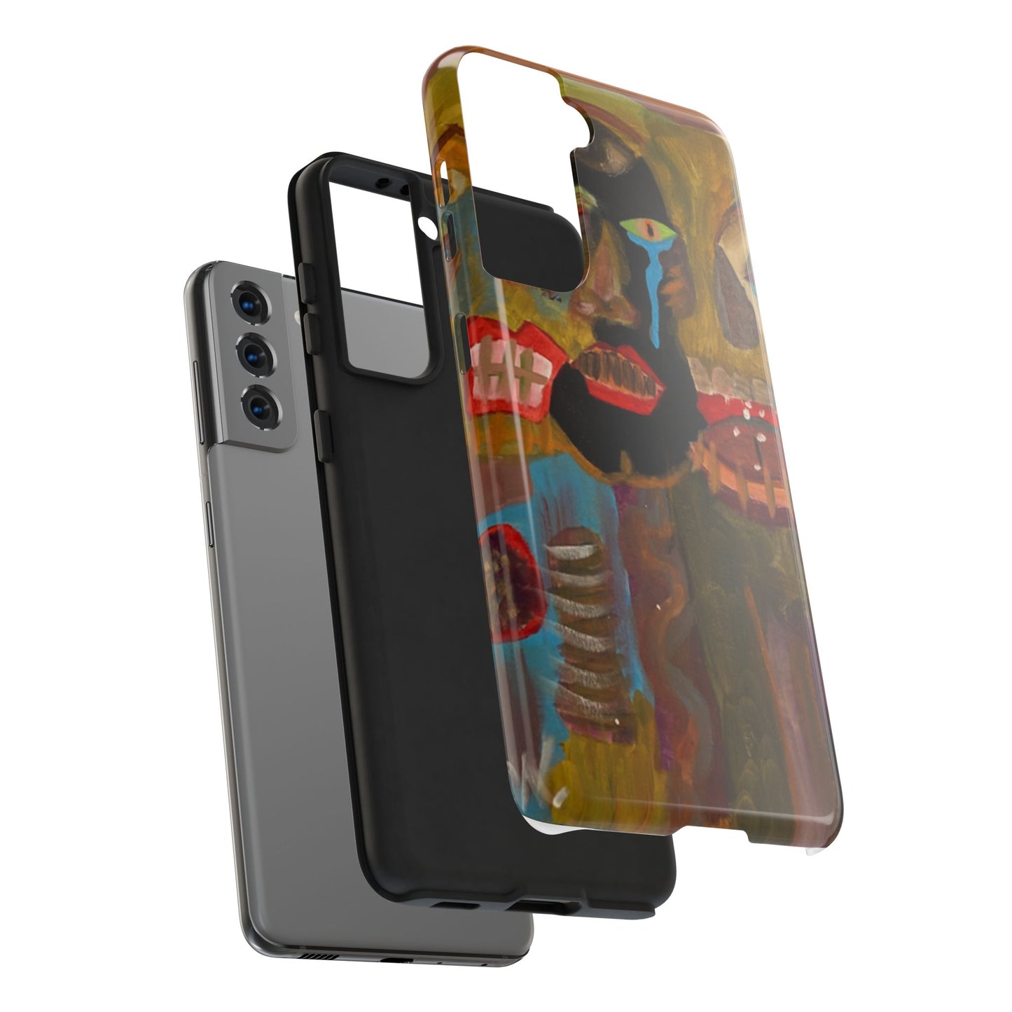 Abstract Expressionist 'Good, Bad, 'N Ugly' Tough Phone Case — Surreal Face Art