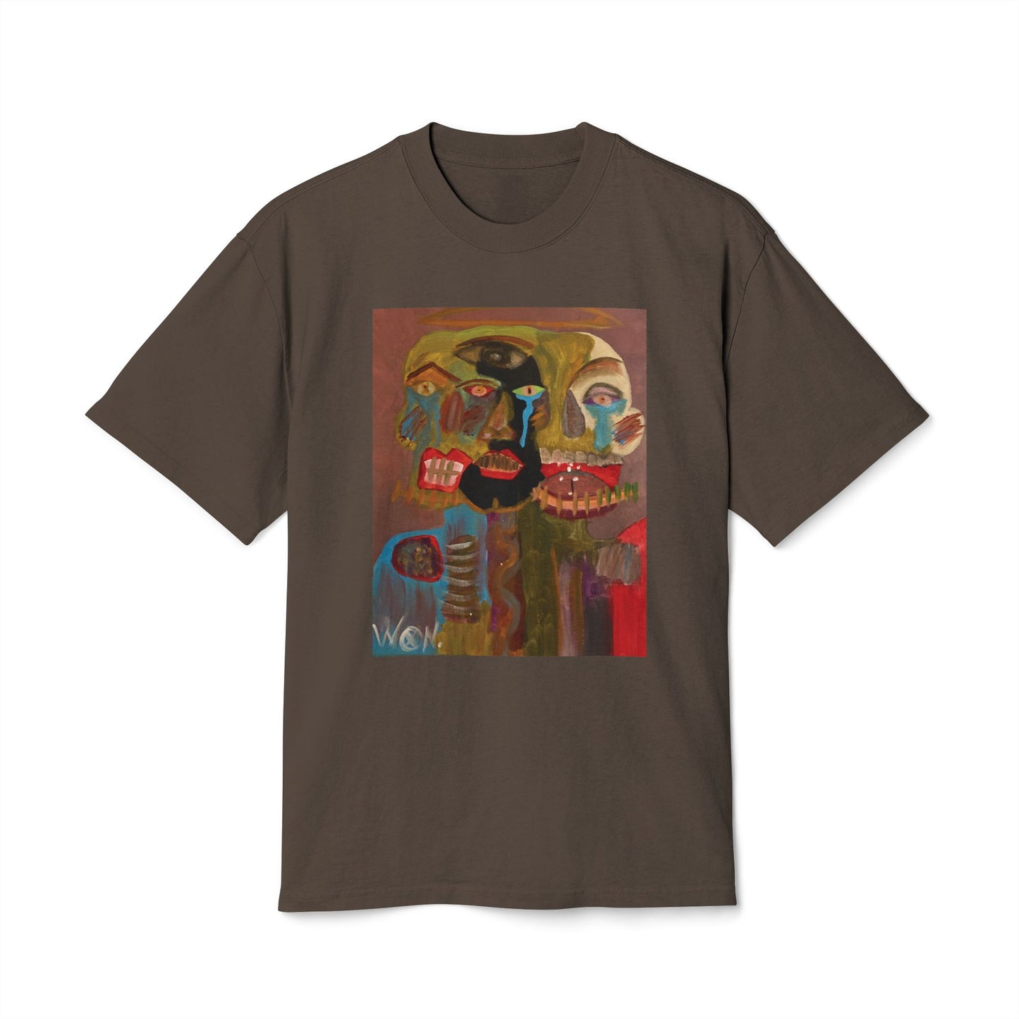 Abstract Expressionist Face T-Shirt — "Good, Bad, 'N Ugly" Colorful Portrait Tee