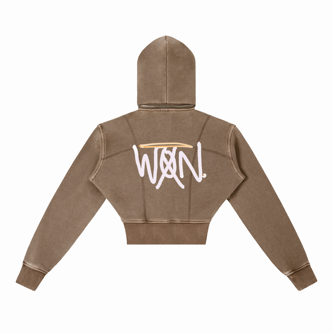 WaanArts. Vintage Washed Cropped Fleece Hoodie