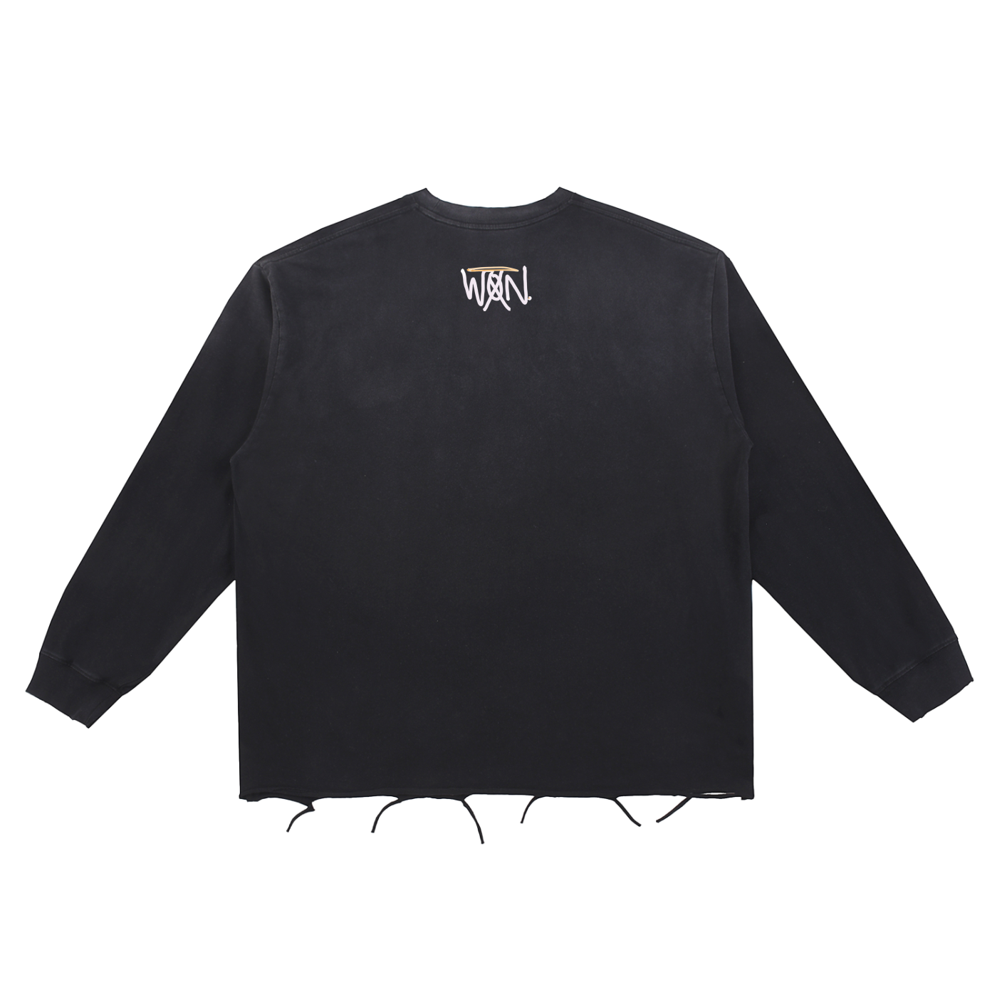 Snow Wash Raw Edge Cotton T-Shirt