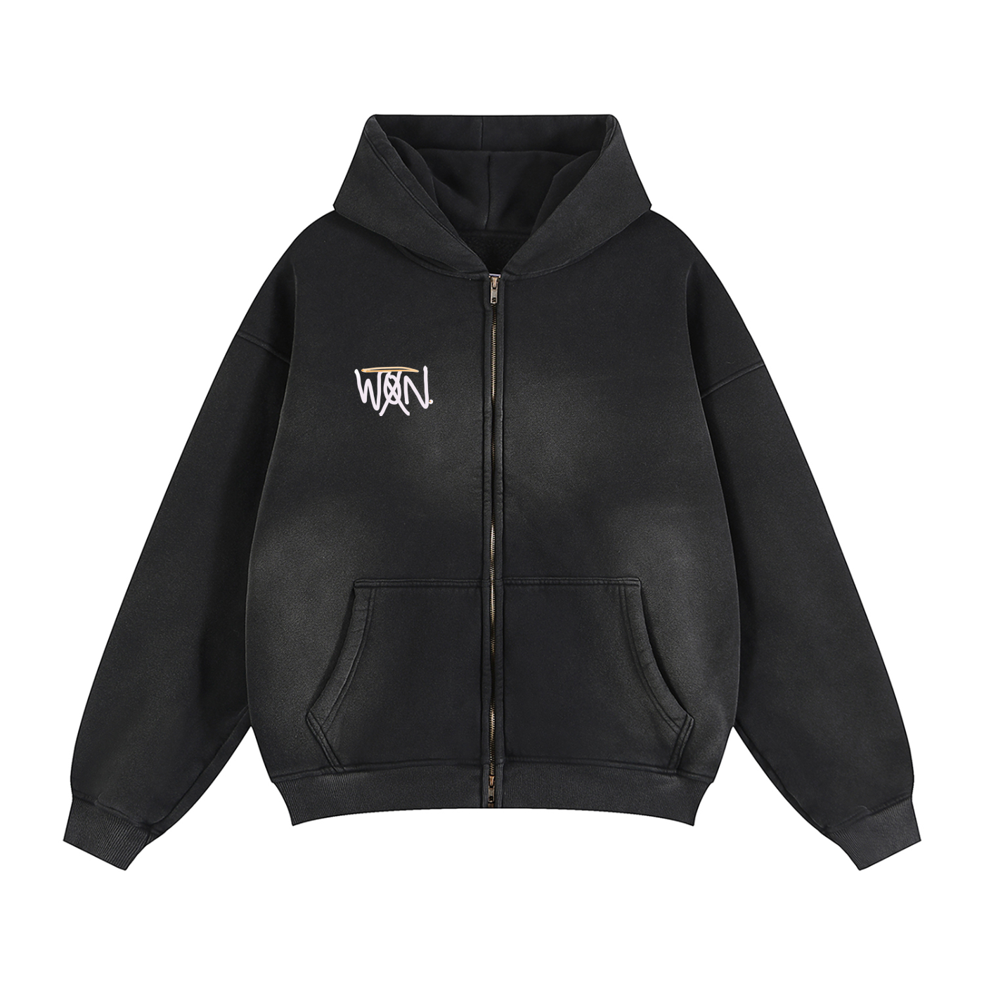 Burdette Photography Sunfade Two-way Zipper Boxy Fleece Hoodie