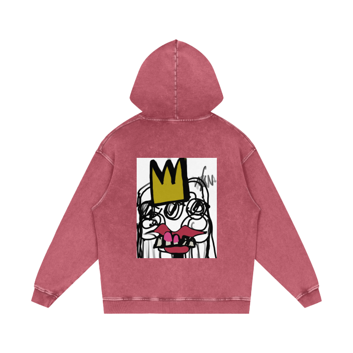 A HOT ASS MESS- Acid Wash Oversize Hoodie