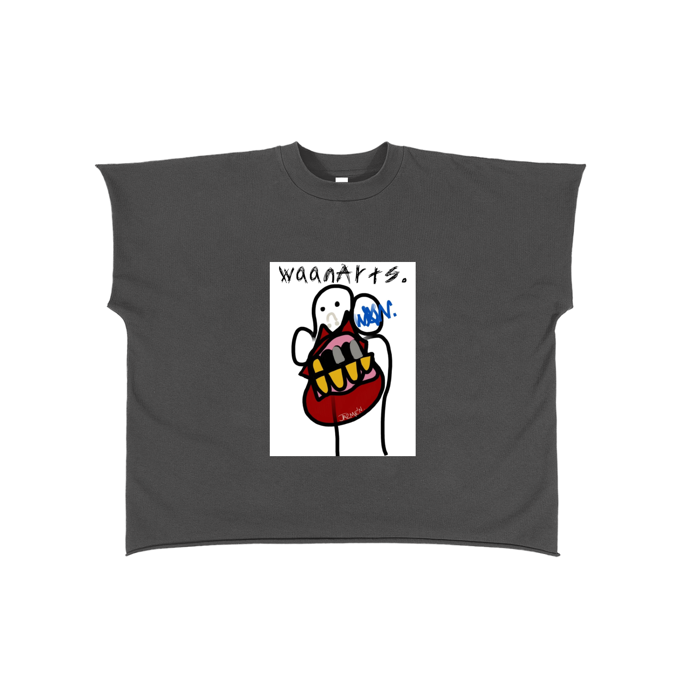 "DEPRIVATION" Raw Edge Boxy Non-Shrink T-Shirt