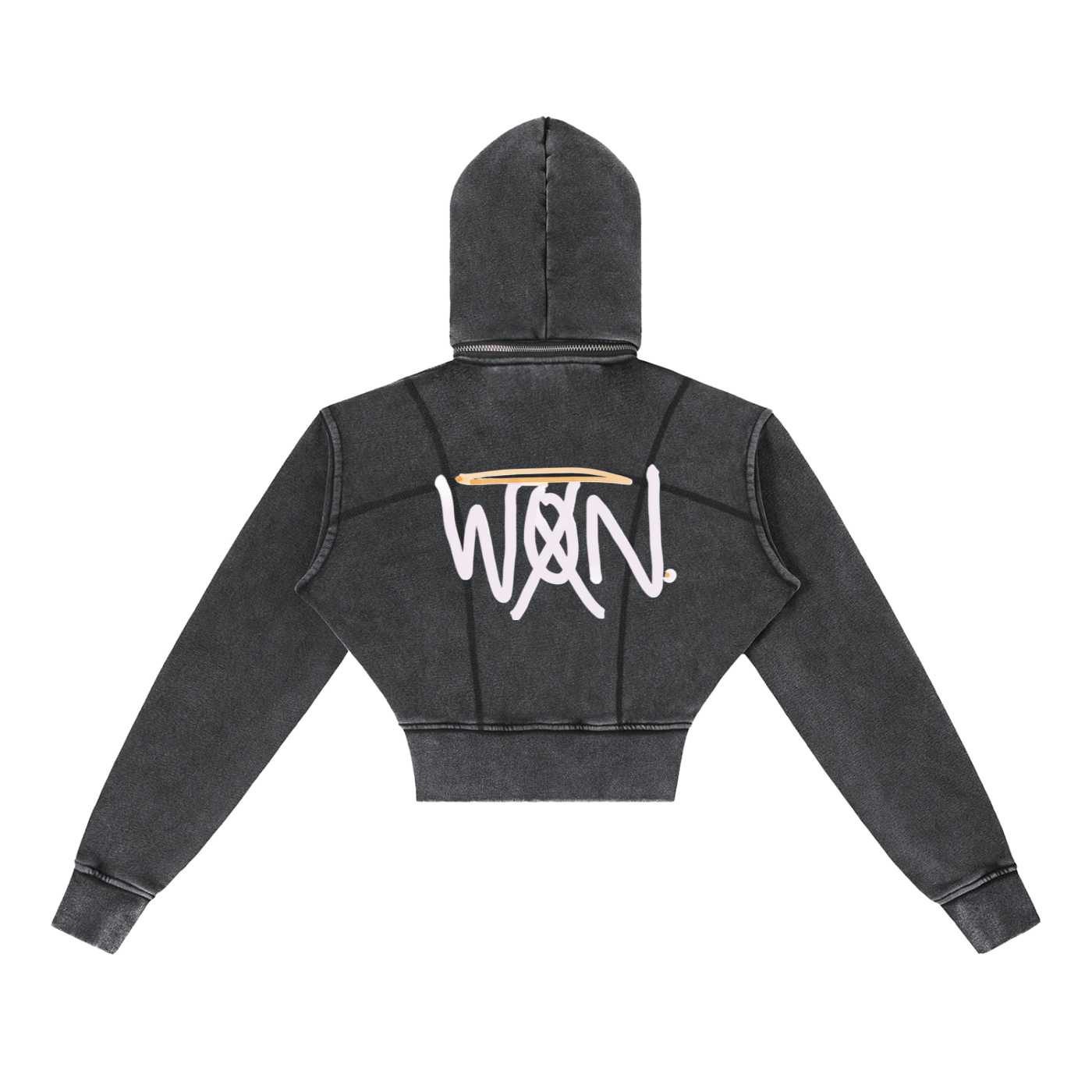 WaanArts. Vintage Washed Cropped Fleece Hoodie