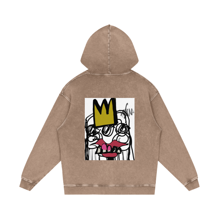 A HOT ASS MESS- Acid Wash Oversize Hoodie